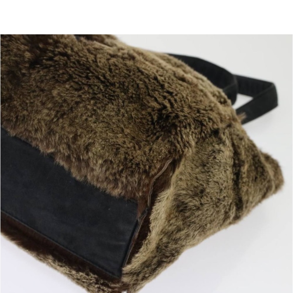 CHANEL FUR HANDBAG BROWN PREOWNED w/ Pouch - Picture 14 of 15